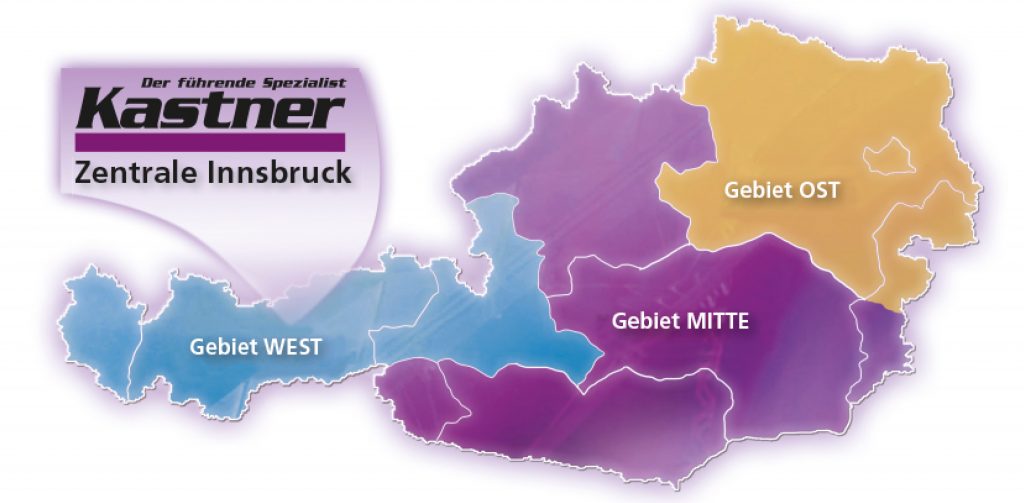 Auto Kastner Gebiete Landkarte